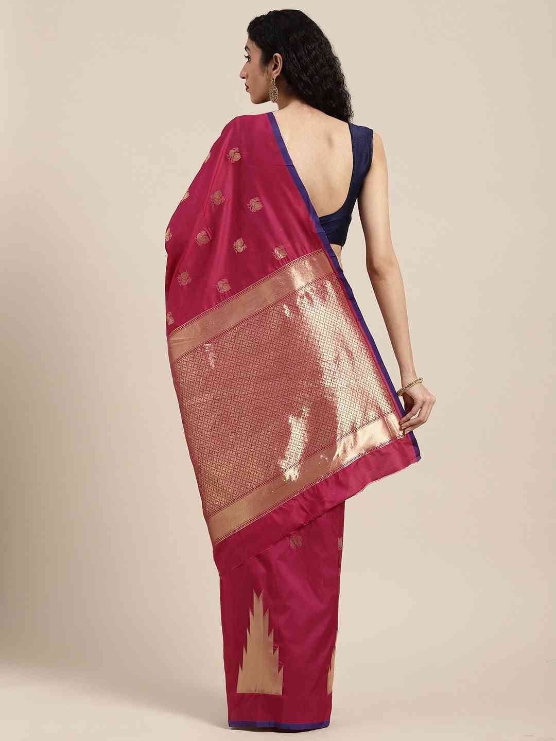 Beautiful Maroon Colour Silk Woven Banarasi Saree