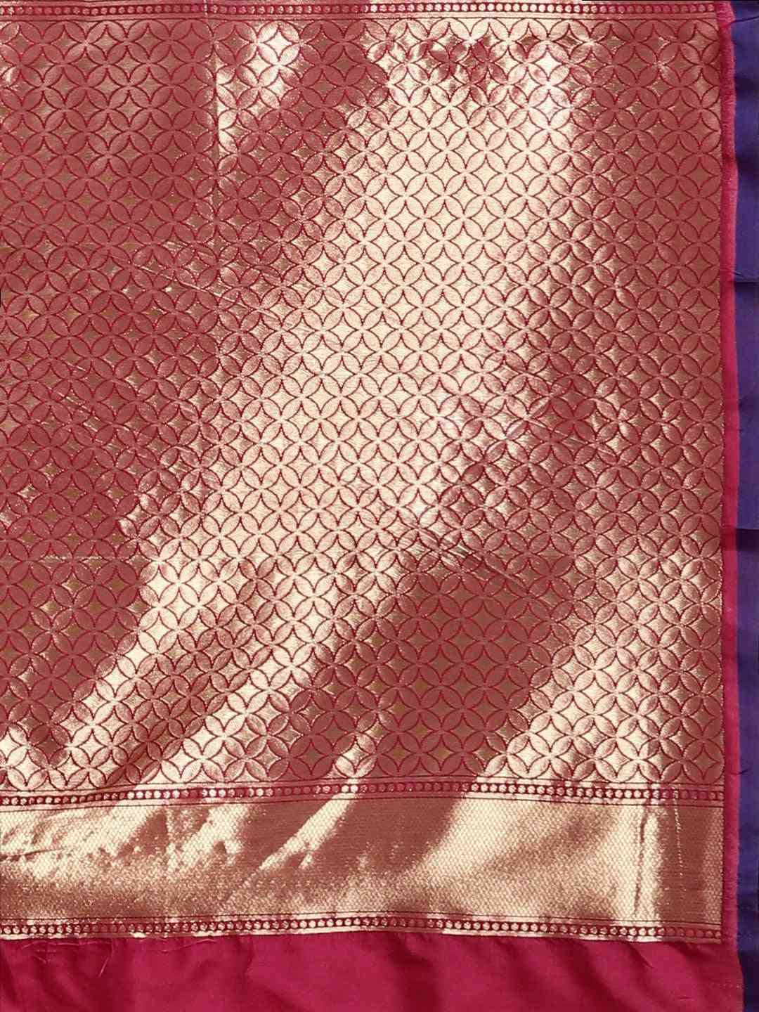 Beautiful Maroon Colour Silk Woven Banarasi Saree