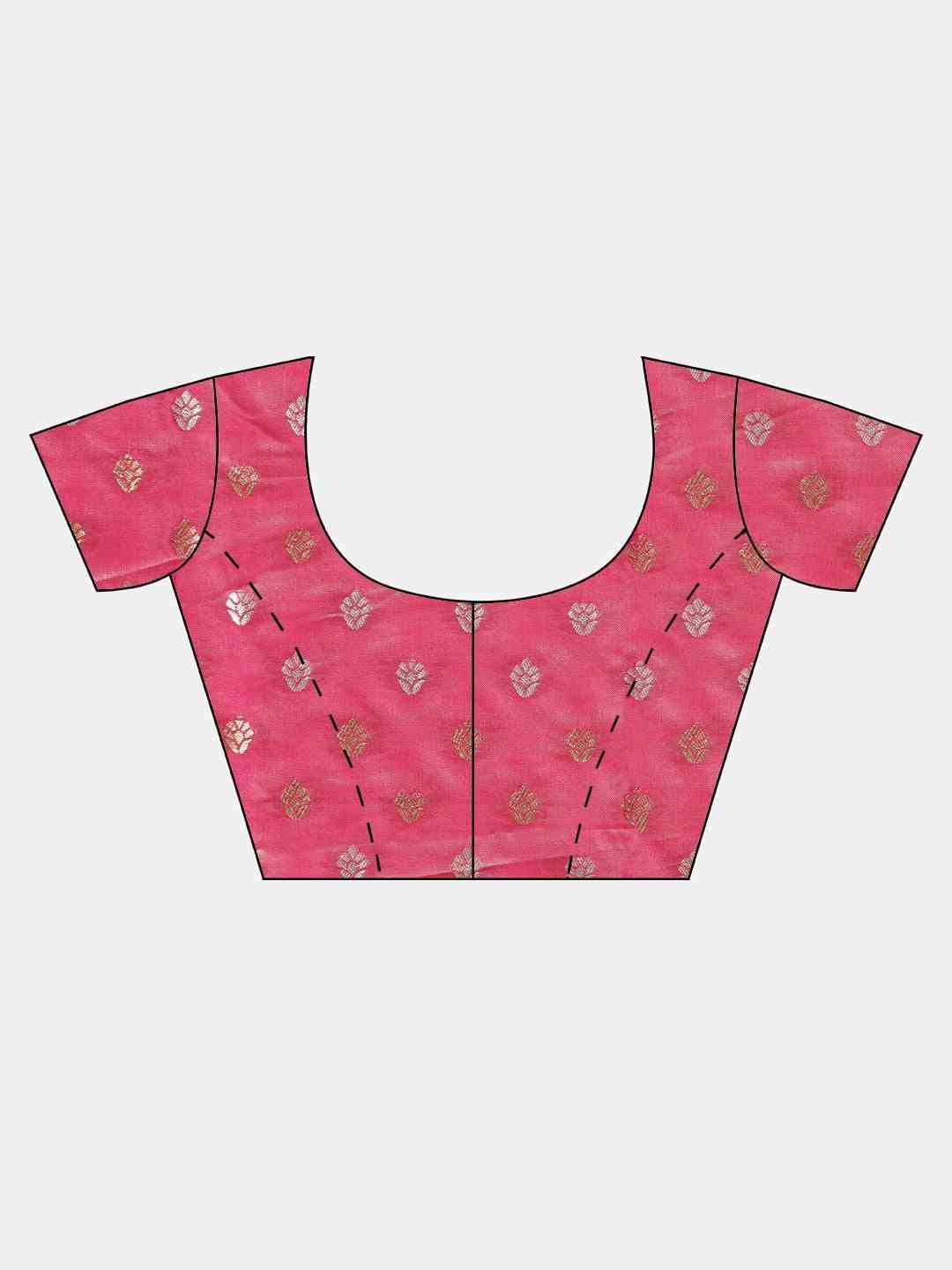 Banarasi Gajari Colour Woven Design With Zari Silk Saree