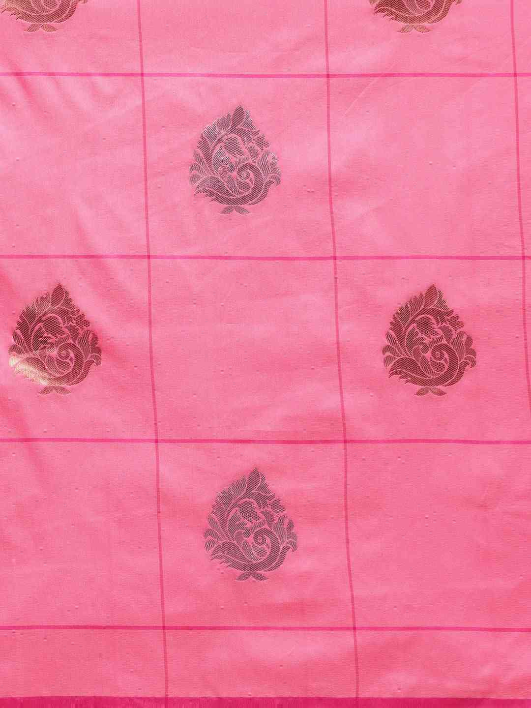 Exclusive Banarasi Pink Colour Zari Silk Saree Collection