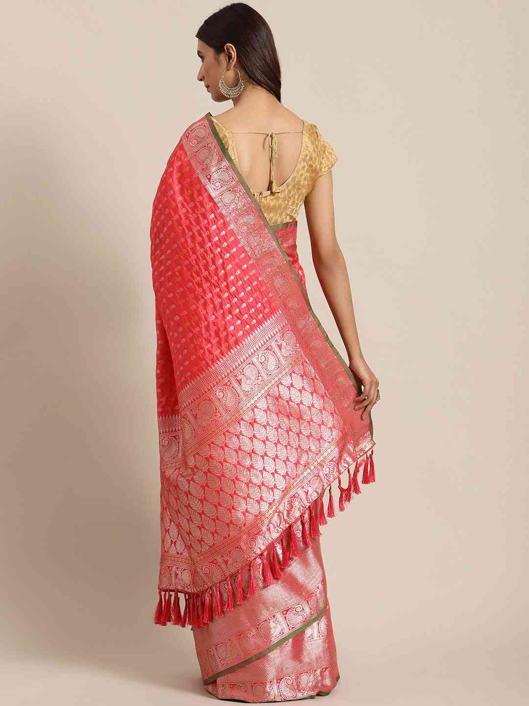 Exclusive Banarasi Gajari Colour Woven Design Silk Saree