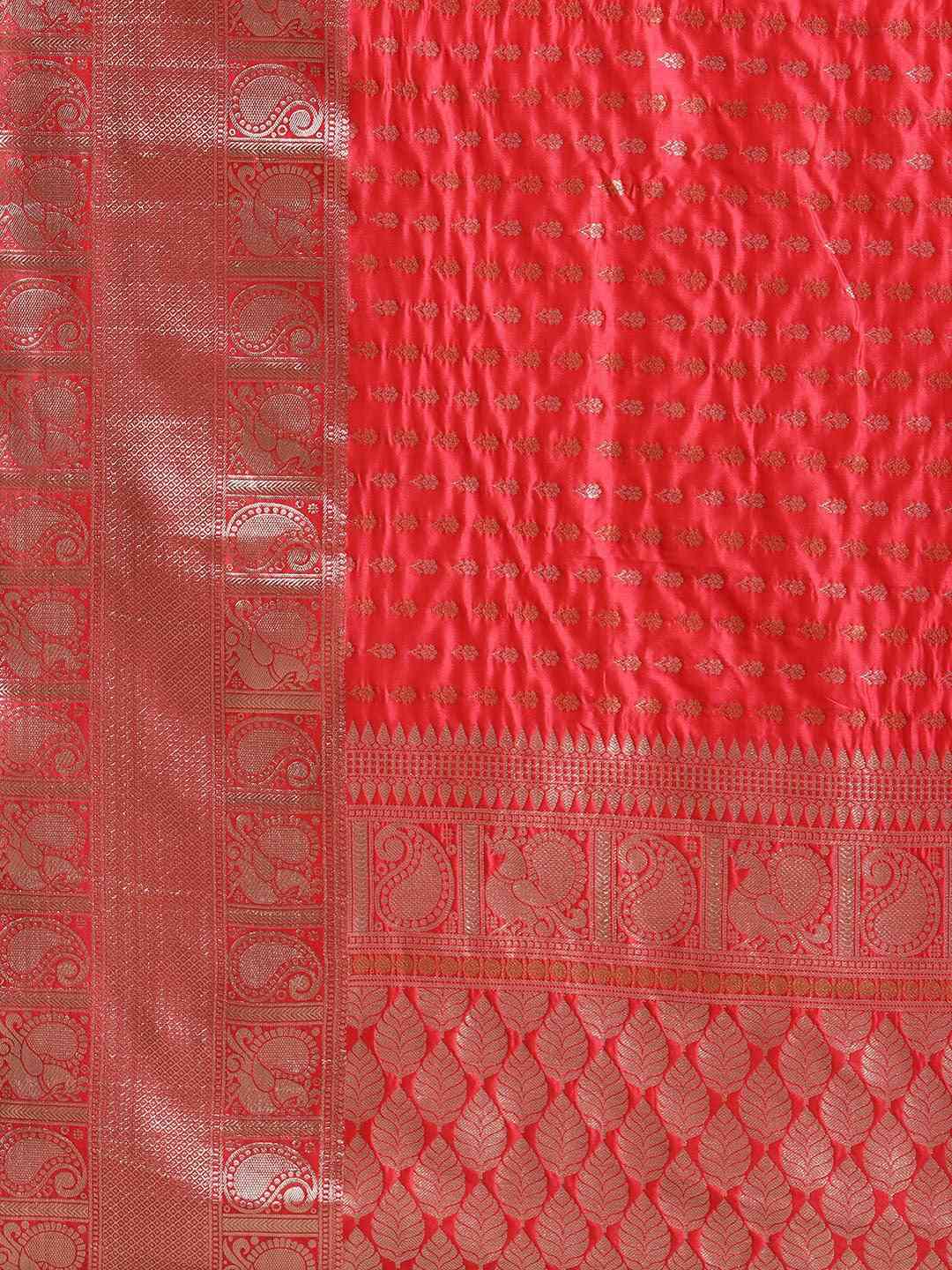 Exclusive Banarasi Gajari Colour Woven Design Silk Saree