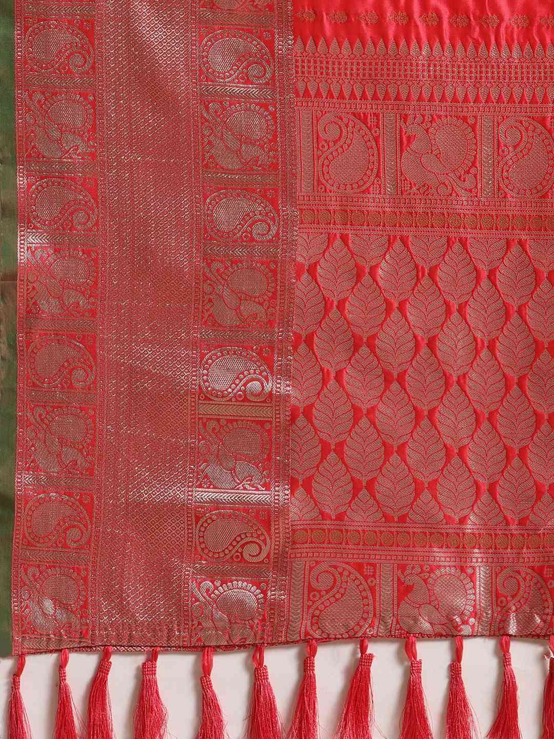 Exclusive Banarasi Gajari Colour Woven Design Silk Saree