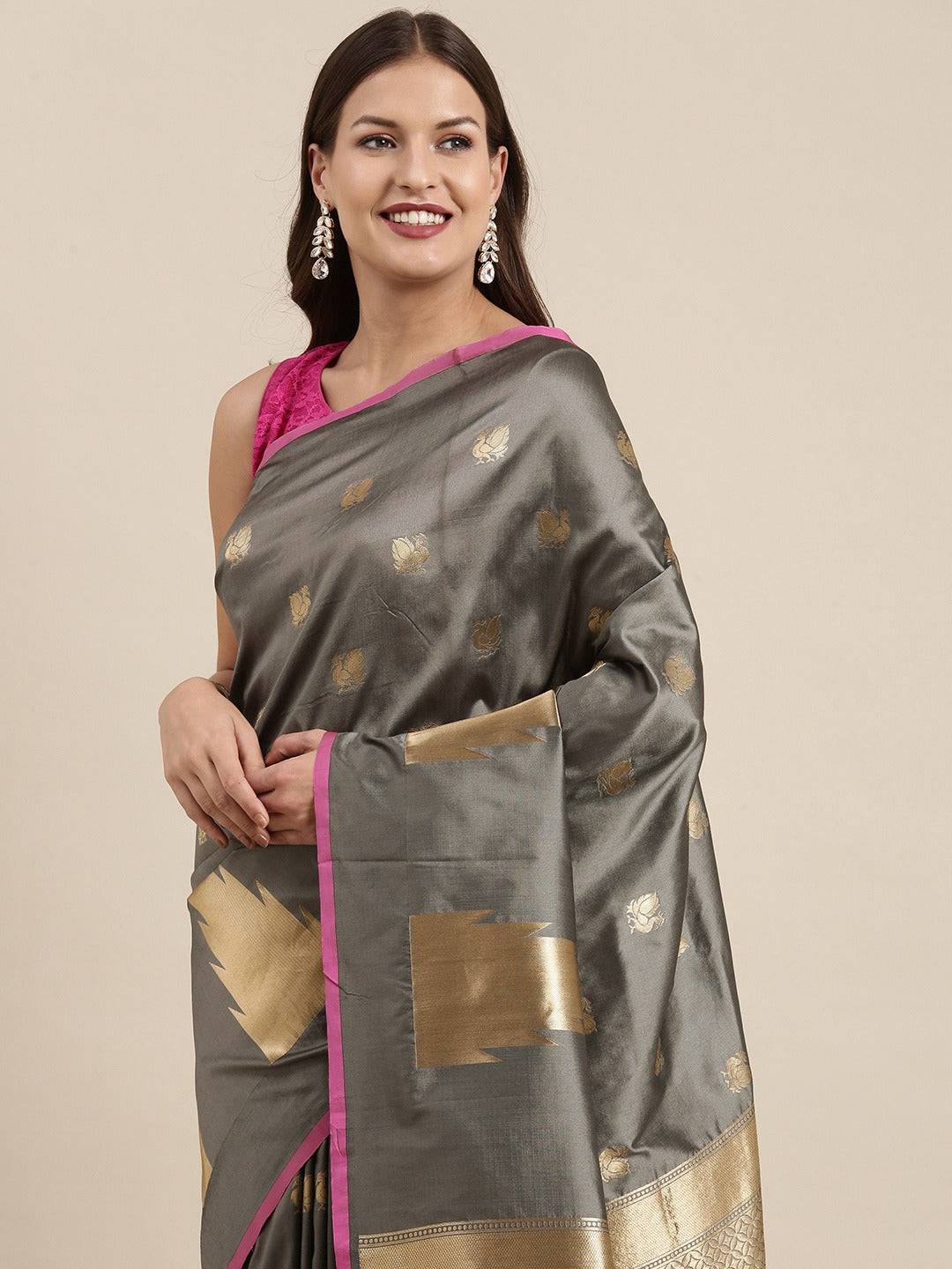 Banarasi Soft Silk Kanchi Zari Weaving Sare