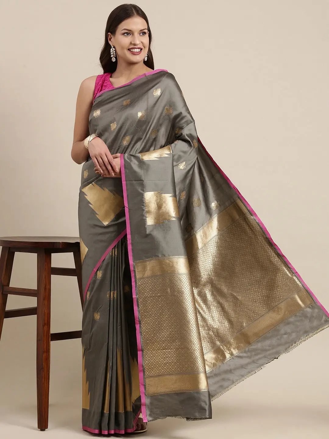 Banarasi Soft Silk Kanchi Zari Weaving Sare