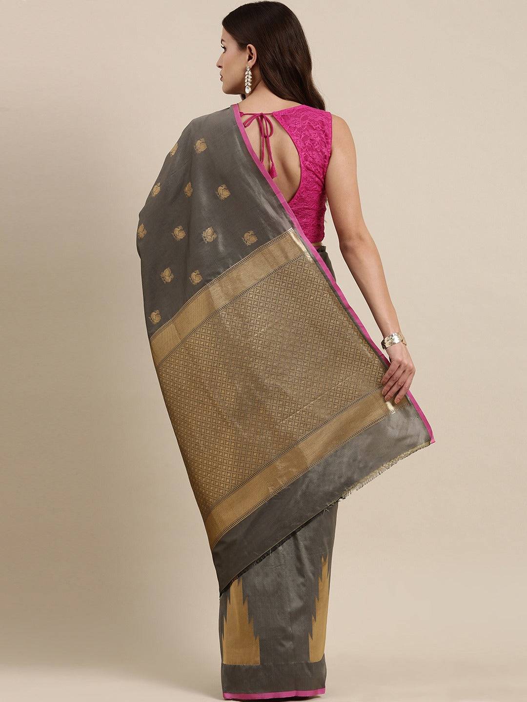 Banarasi Soft Silk Kanchi Zari Weaving Sare