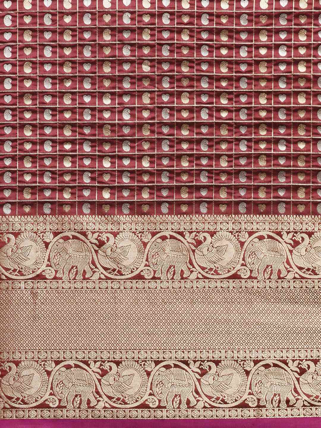 Attractive Banarasi Brown Colour Saree With Woven Design