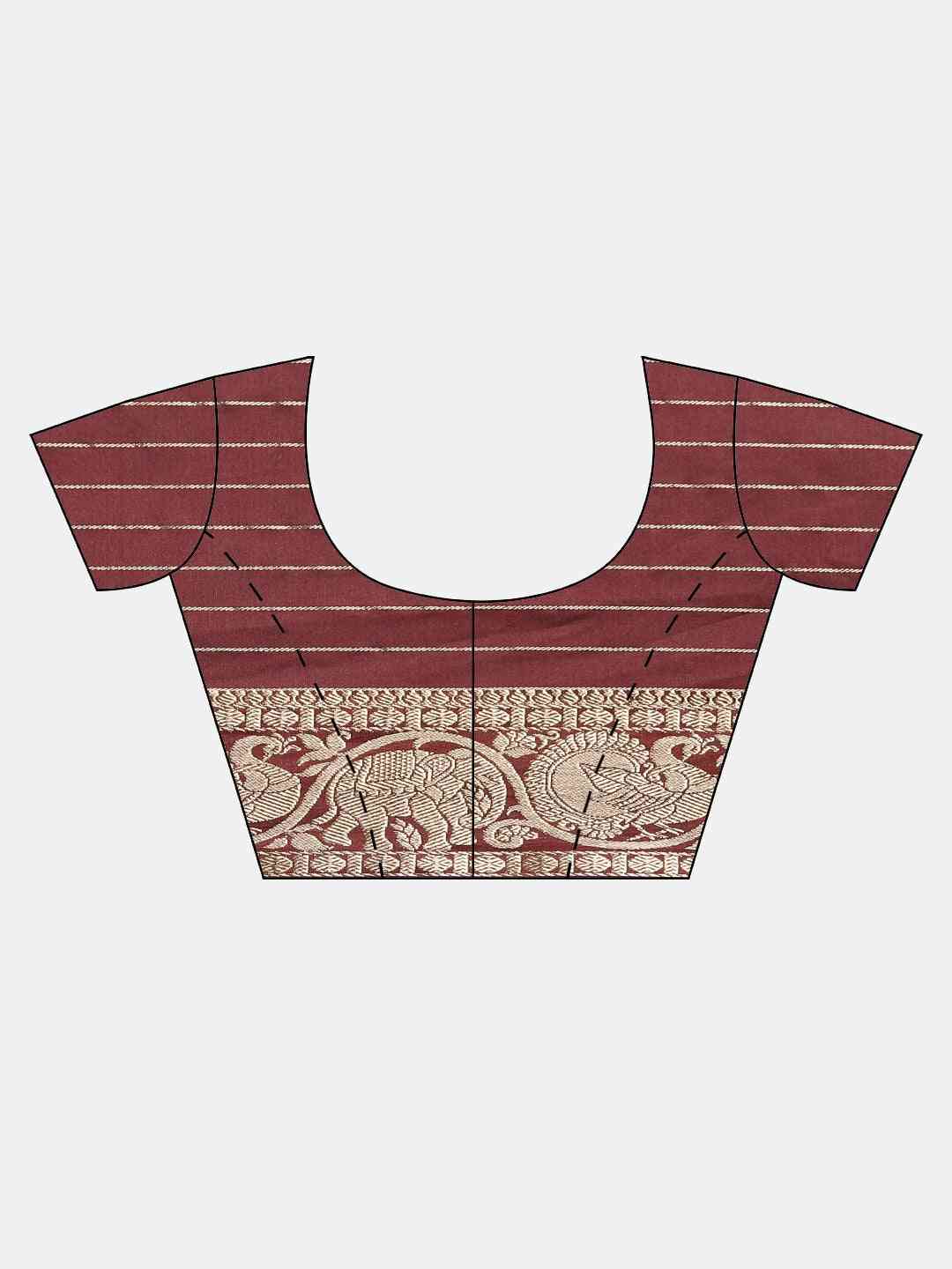 Attractive Banarasi Brown Colour Saree With Woven Design