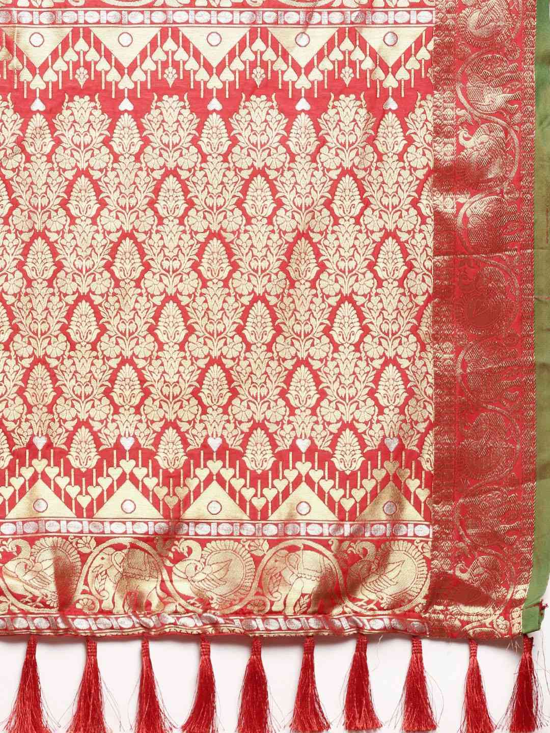 Attractive Banarasi Red Colour Woven Design Saree