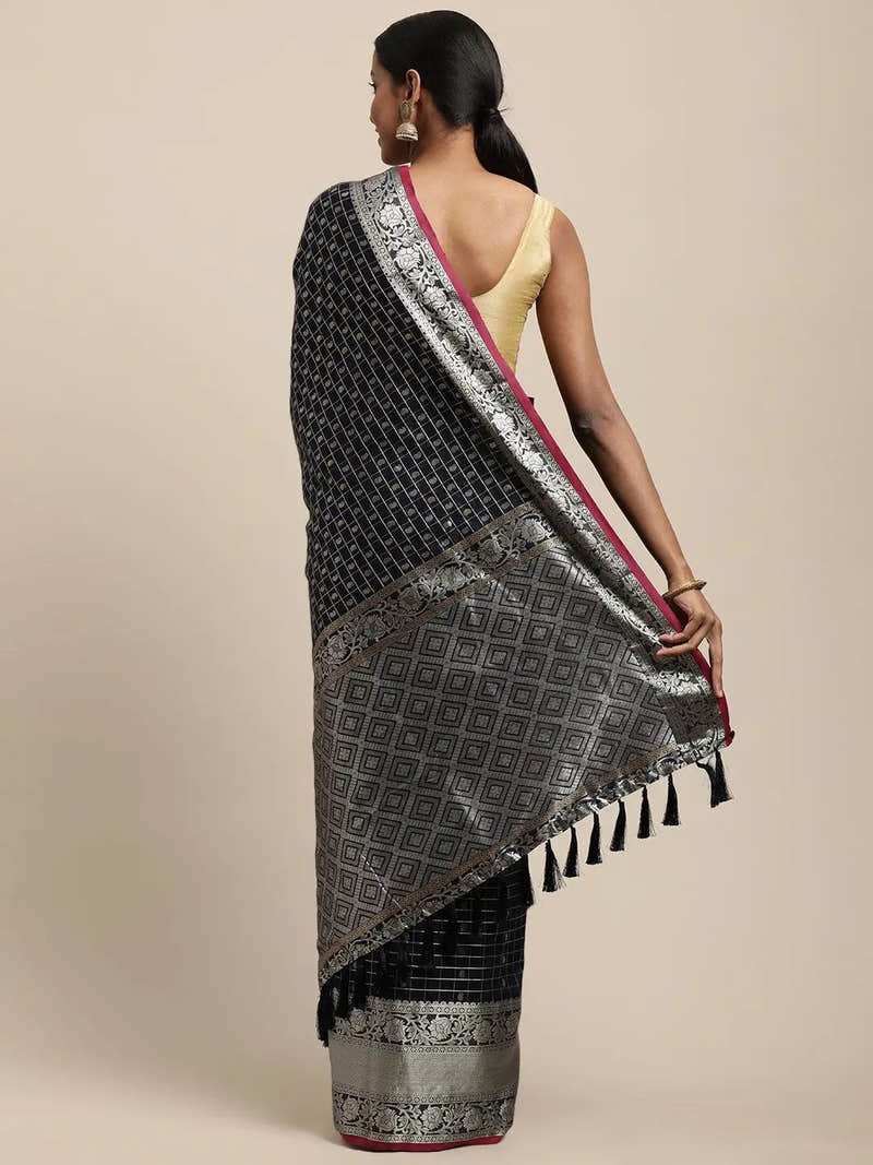 Navy Colour Kanjivaram Soft Silk Kanchi Zari Weaving Saree