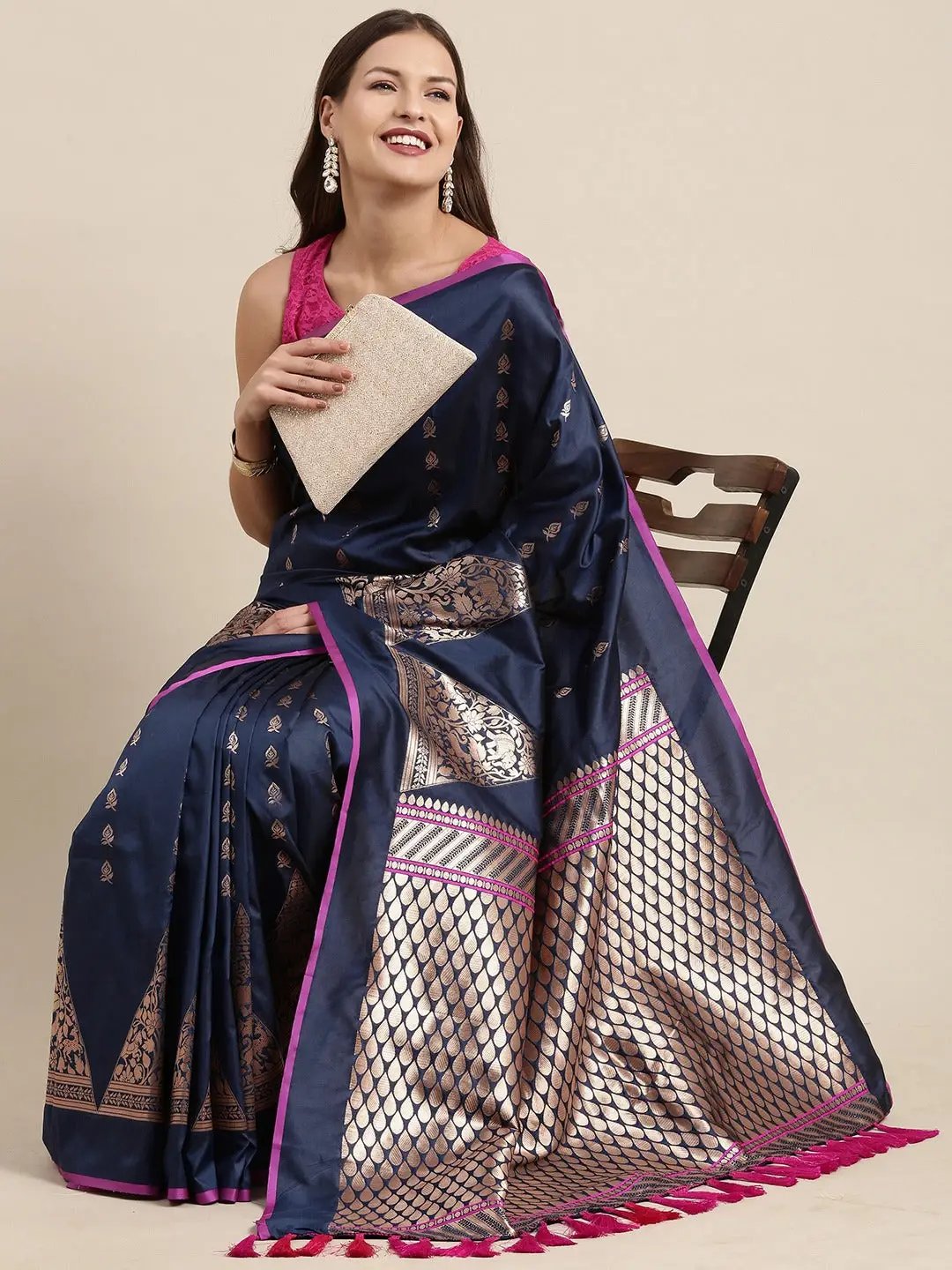Banarasi Soft Silk Kanchi Zari Weaving Saree