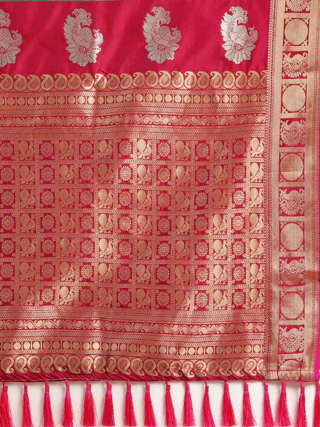 Embellished Green Colour Silk Banarasi Saree