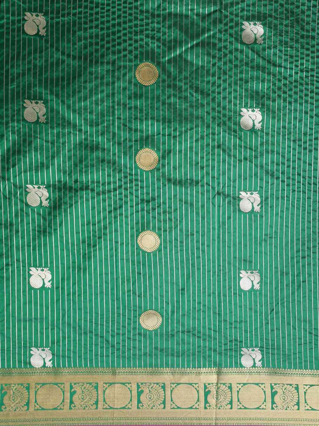 Embellished Green Colour Silk Banarasi Saree