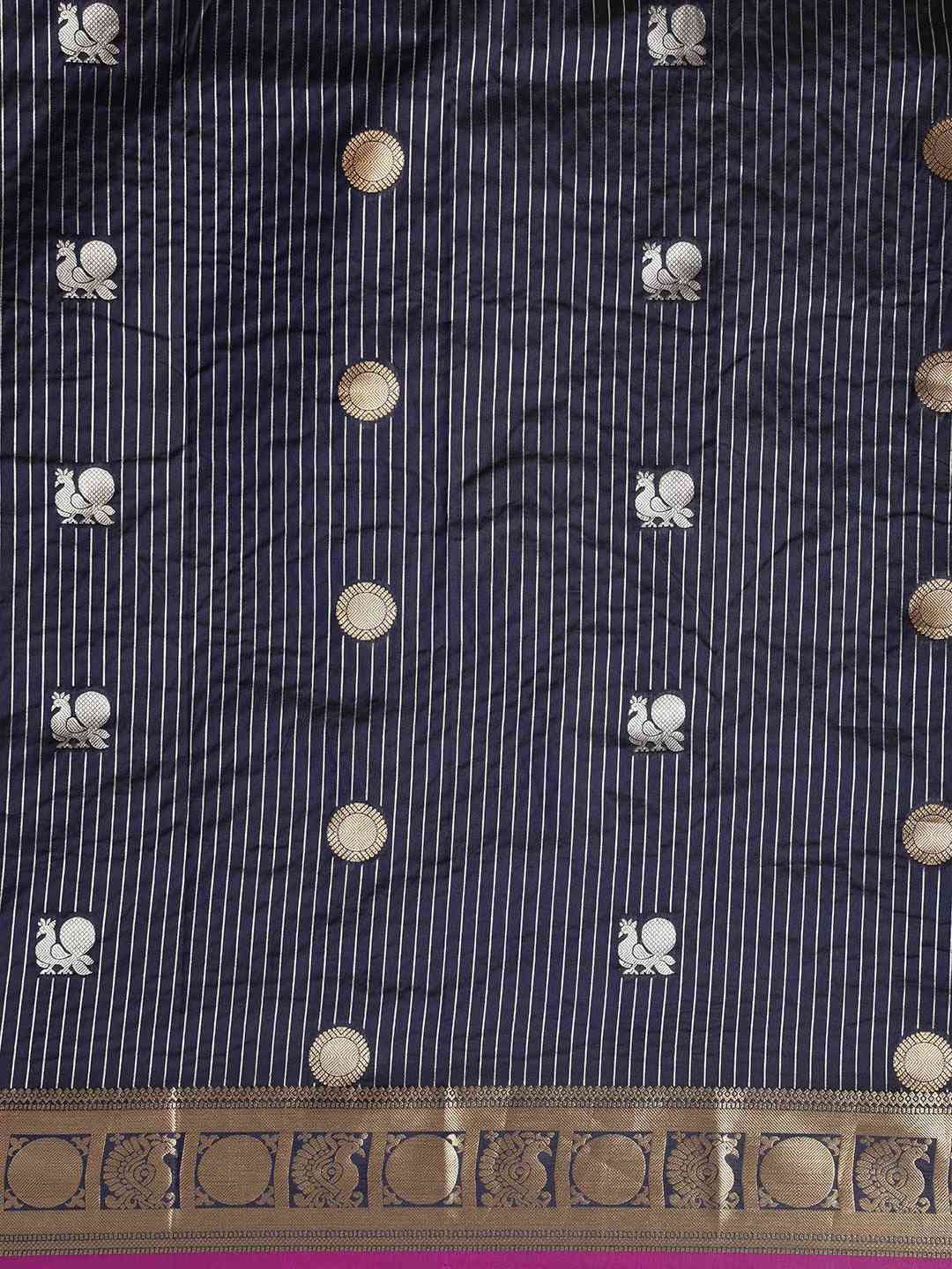 Exclusive Collection Navy Silk Banarasi Saree