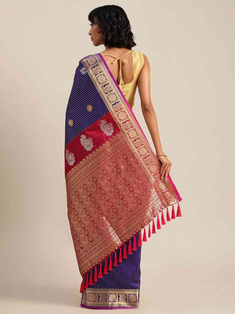 Silk Banarasi Indigo Colour Silk Banarasi Saree
