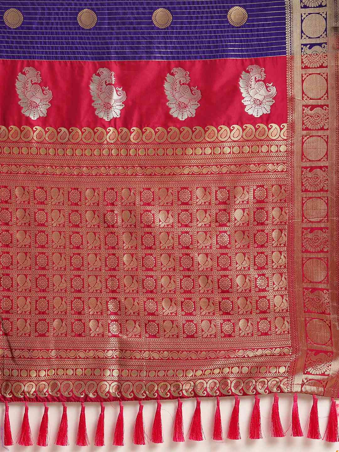 Silk Banarasi Indigo Colour Silk Banarasi Saree