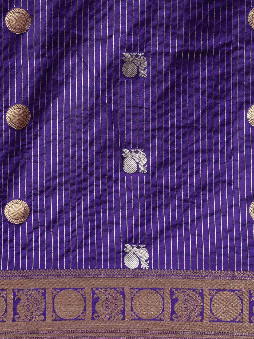 Silk Banarasi Indigo Colour Silk Banarasi Saree