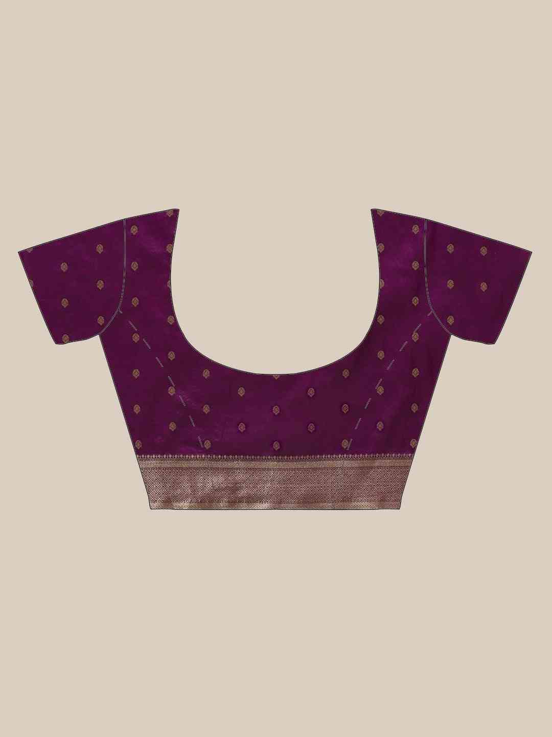 Banarasi Striped Wine Silk Blend Saree