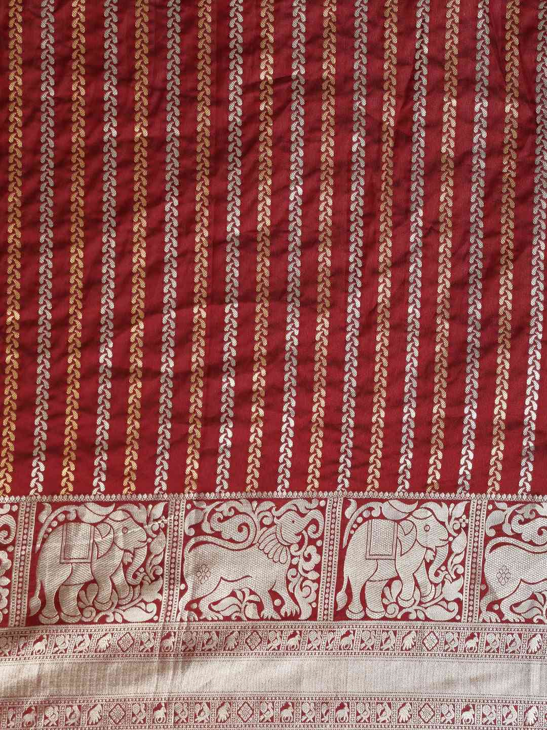 Latest Banarasi Maroon Colour Silk Blend Saree