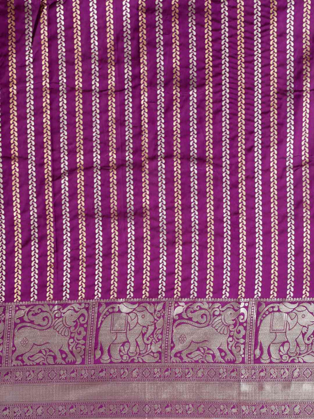 Stylish Banarasi Purple Colour Silk Blend Saree