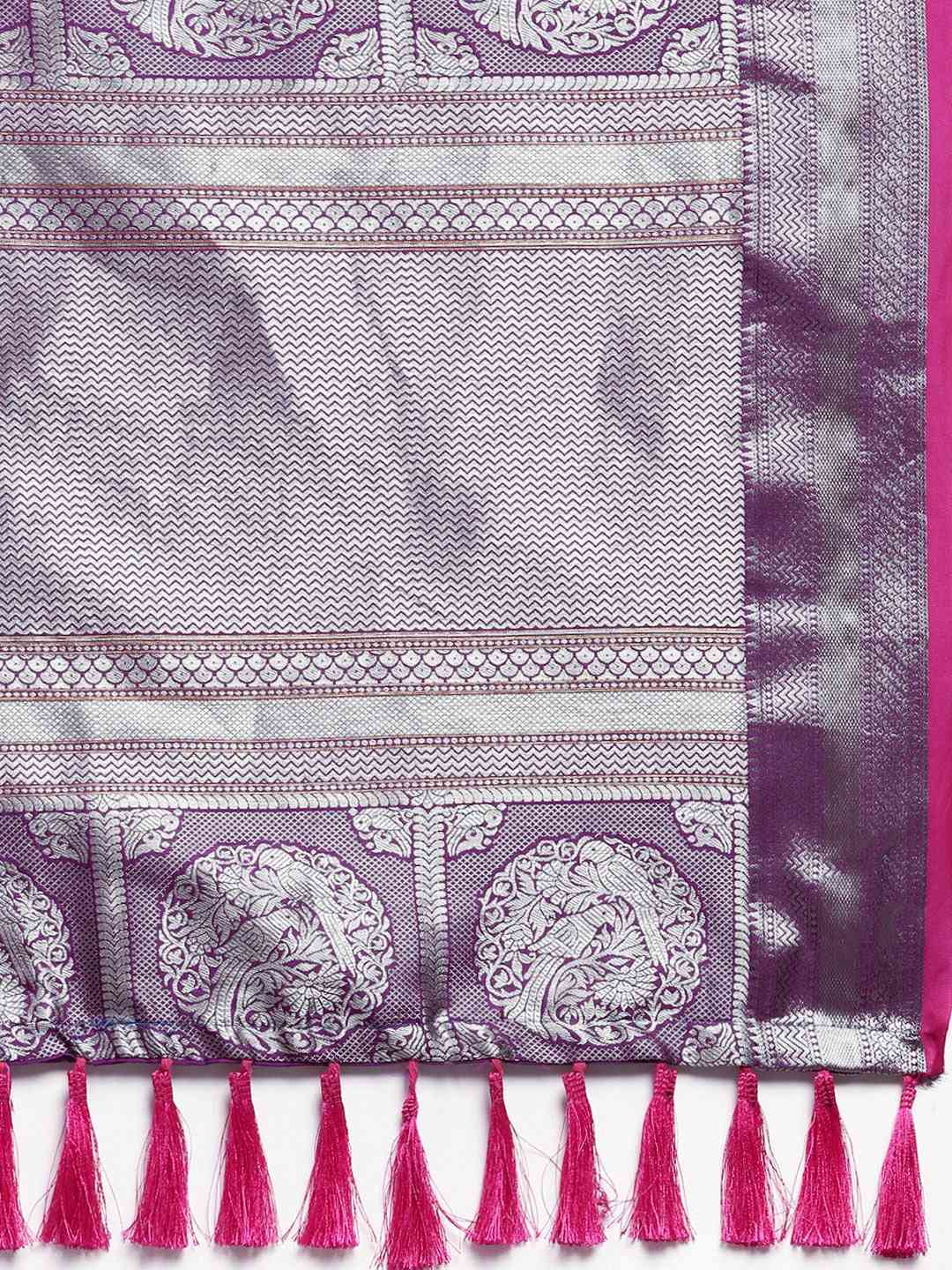 Latest Banarasi Striped Purple Colour Silk Blend Saree