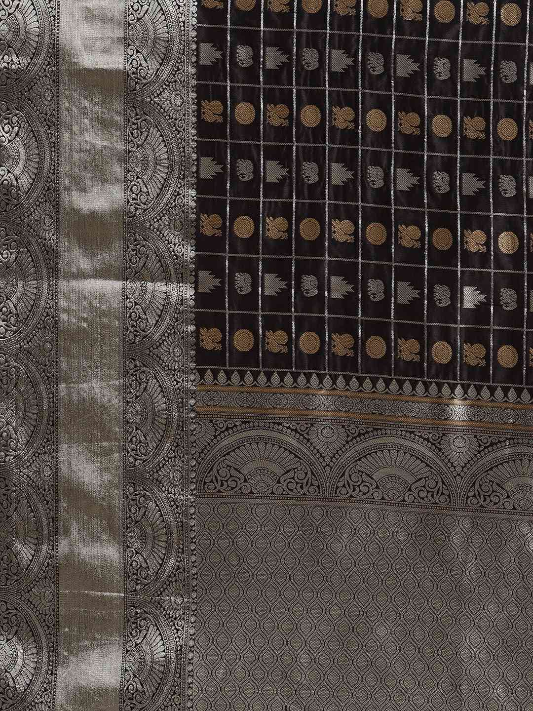 Exclusive Black Colour Woven Design Banarasi Saree