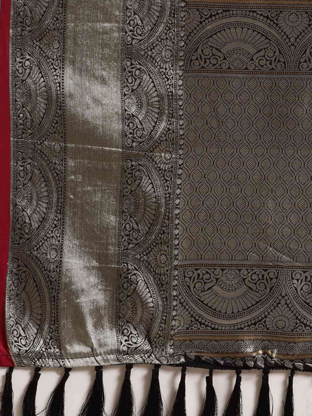 Exclusive Black Colour Woven Design Banarasi Saree