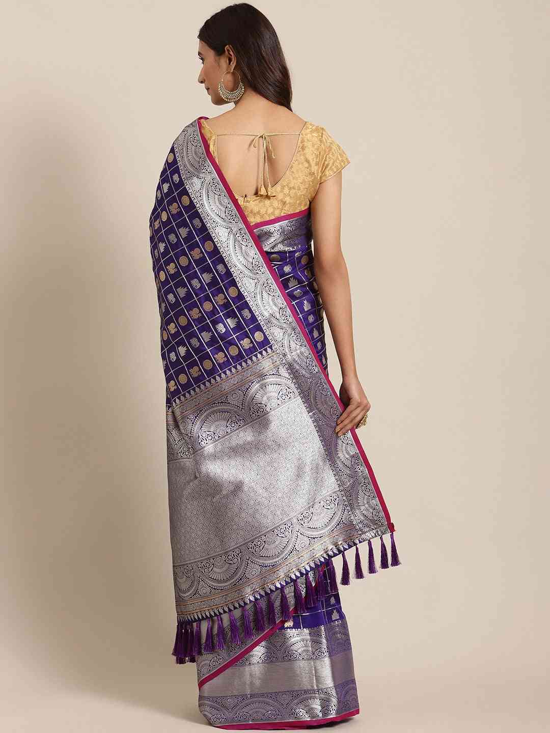 Exclusive Blue Colour Woven Banarasi Saree