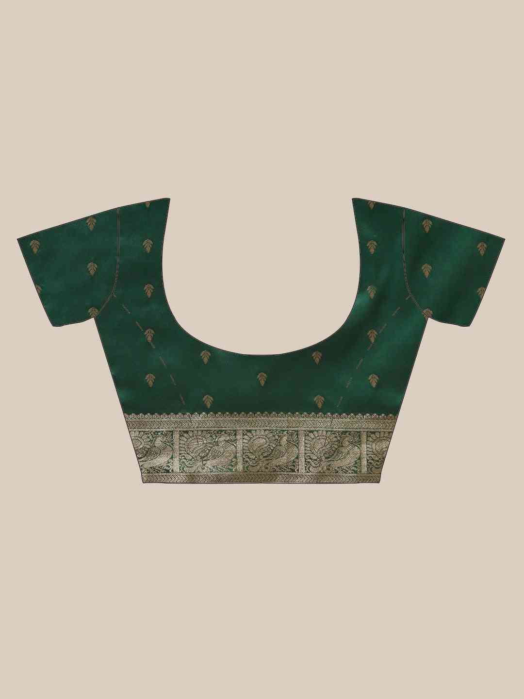 Digital Bottle Green Colour Woven Design Banarasi Saree