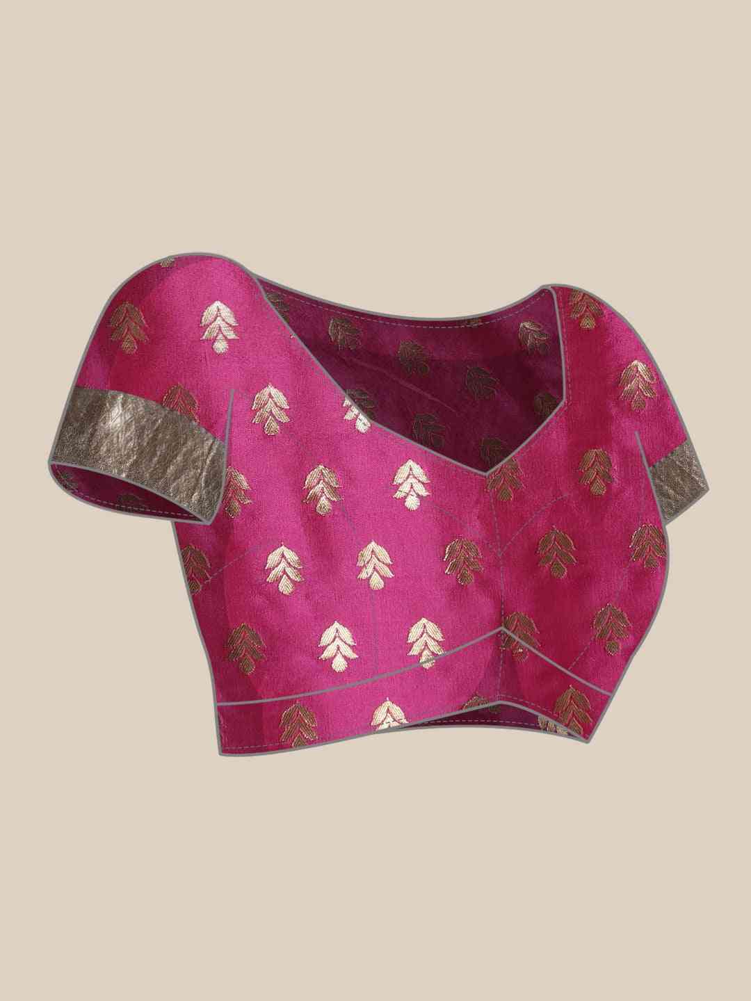 Stylish Grey Ethnic Motifs Banarasi Silk Saree