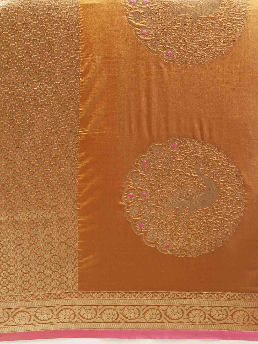 Stylish Banarasi Mustard Colour Silk Saree