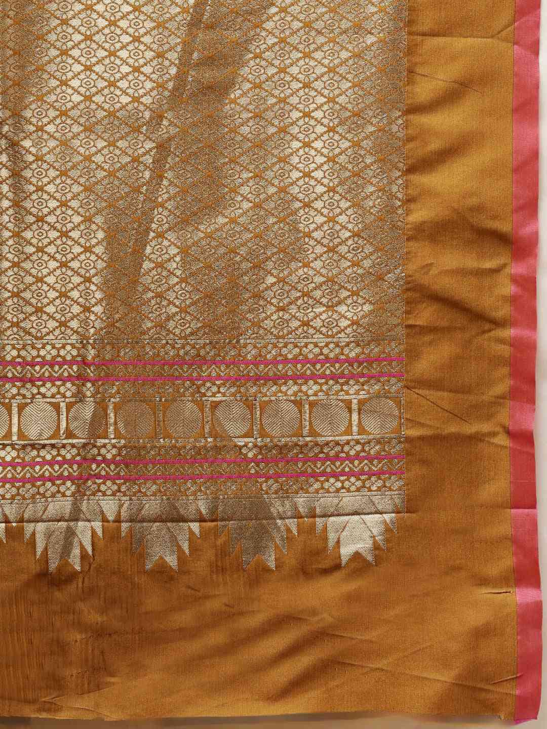 Kanjivaram Mustard Colour Silk Blend Sarees