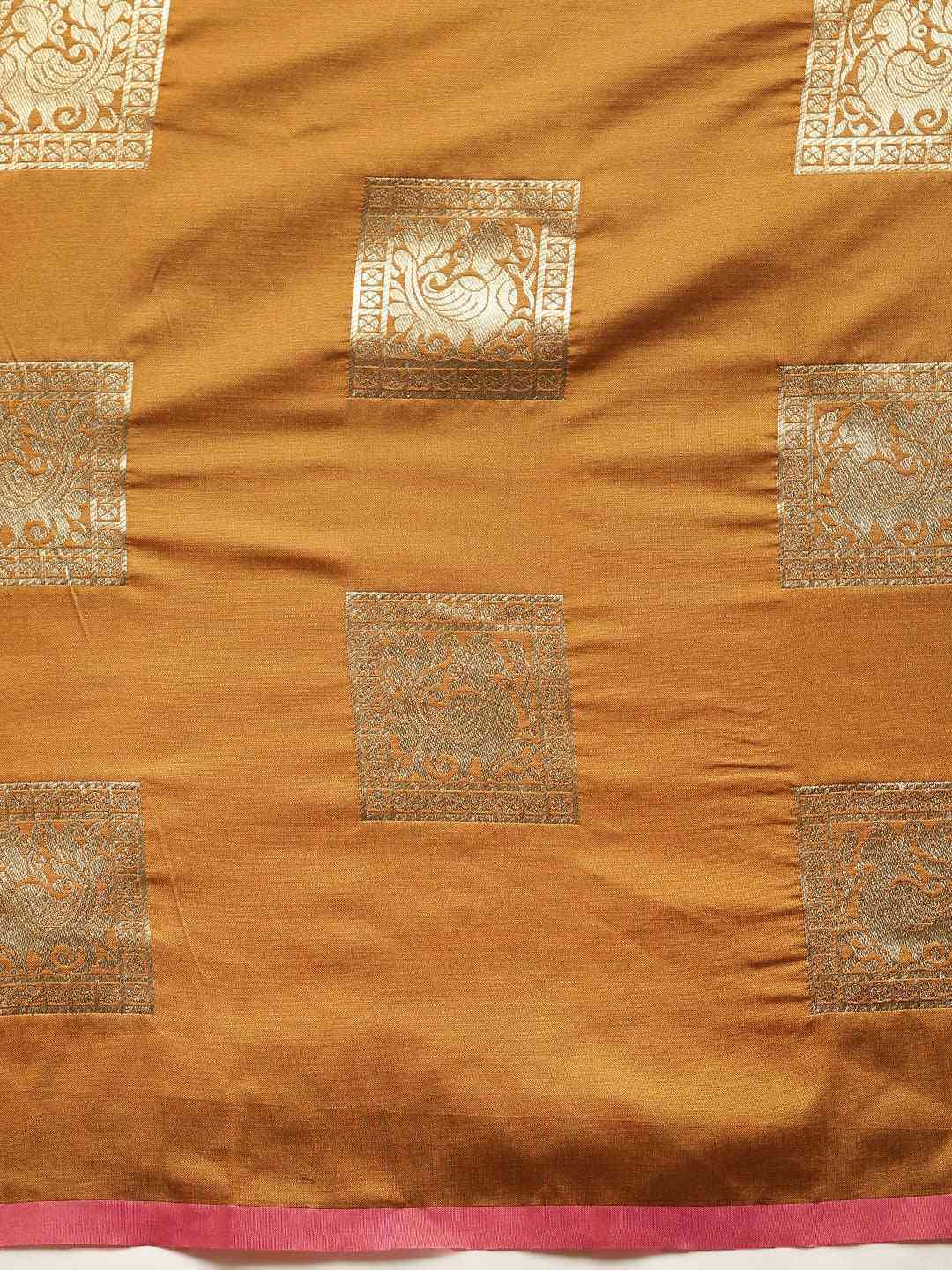 Kanjivaram Mustard Colour Silk Blend Sarees
