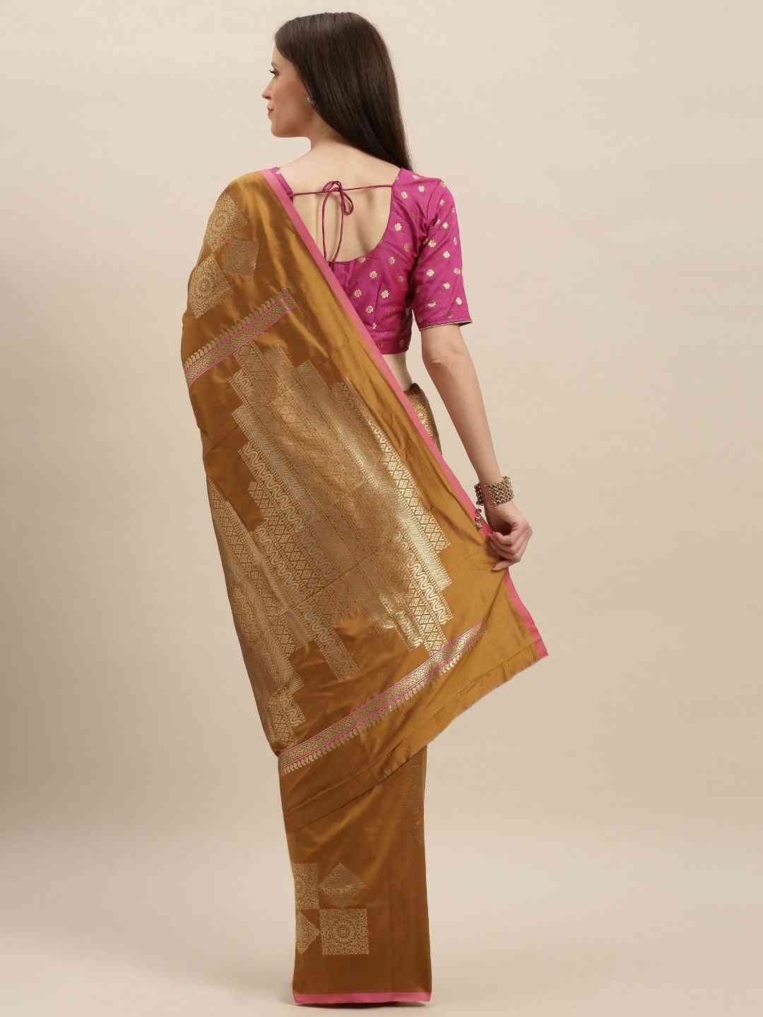Stylish Kanjivaram Mustard Colour Silk Saree