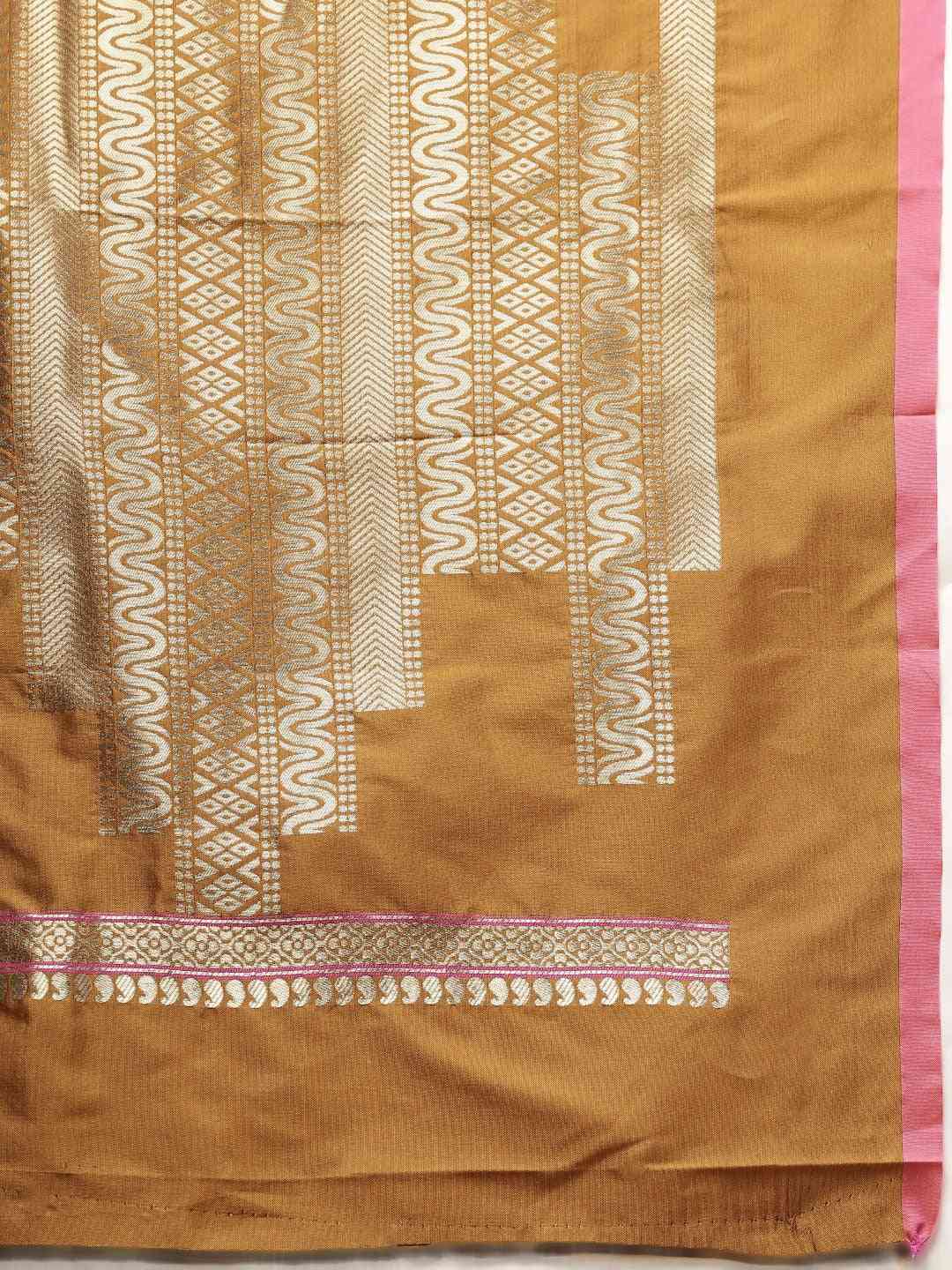 Stylish Kanjivaram Mustard Colour Silk Saree