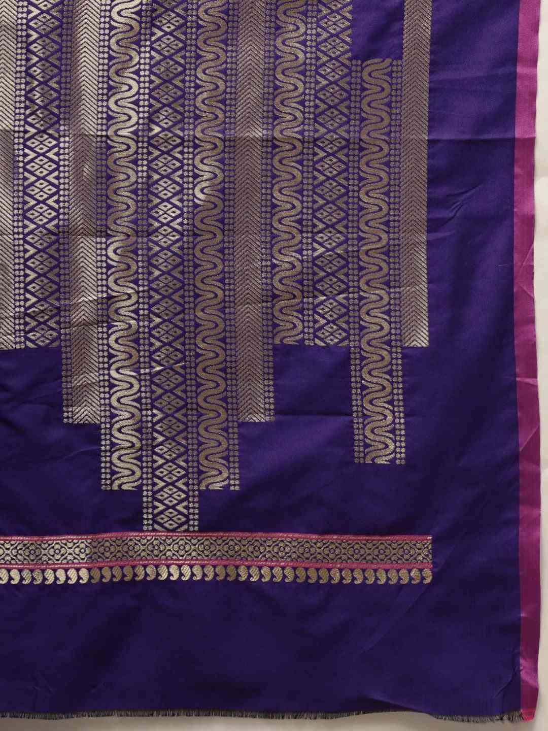 Stylish Kanjivaram Indigo Colour Silk Blend Saree