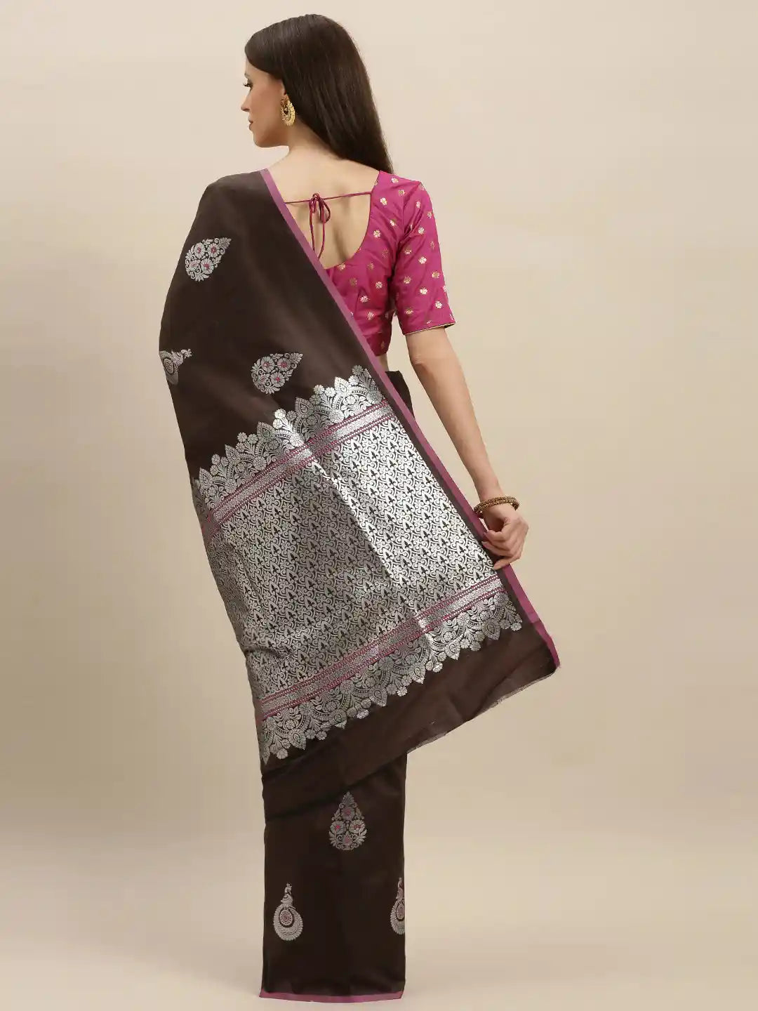 Kanjivaram Coffee Brown Silk Blend Saree