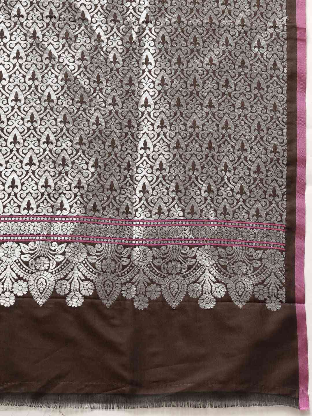 Kanjivaram Coffee Brown Silk Blend Saree