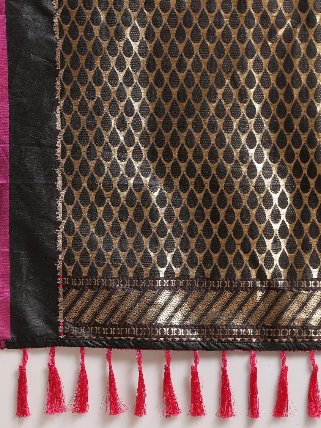 Digital Black Colour Silk Woven Desing Banarasi Saree