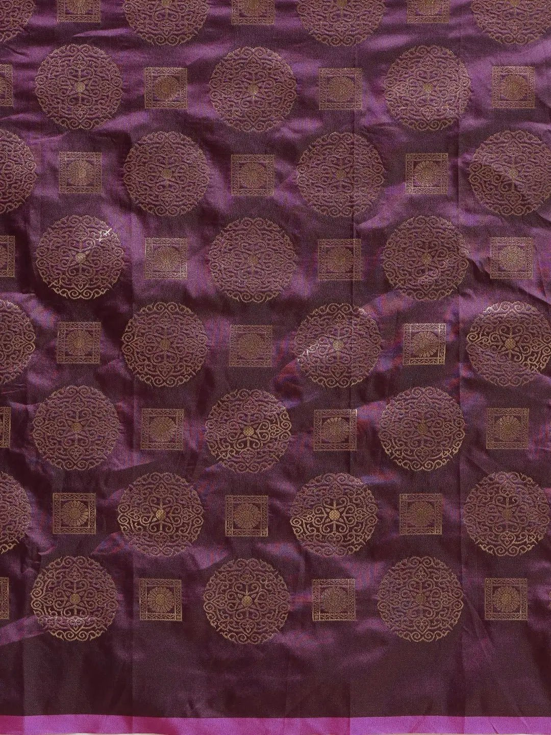 Banarasi Wine Colour Ethnic Motifs And Woven Design Saree