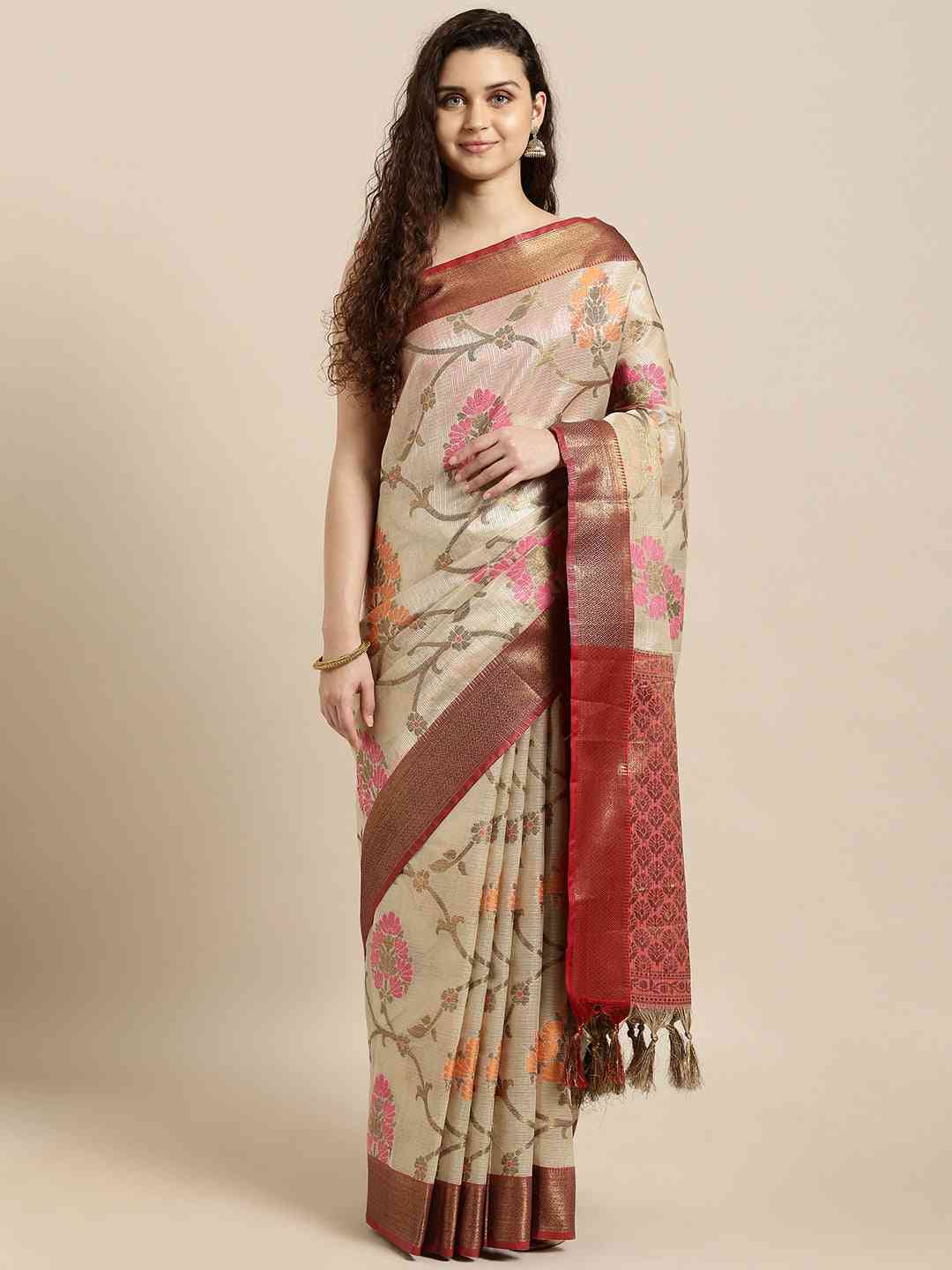 Silk Blend Woven Kanjeevaram Saree