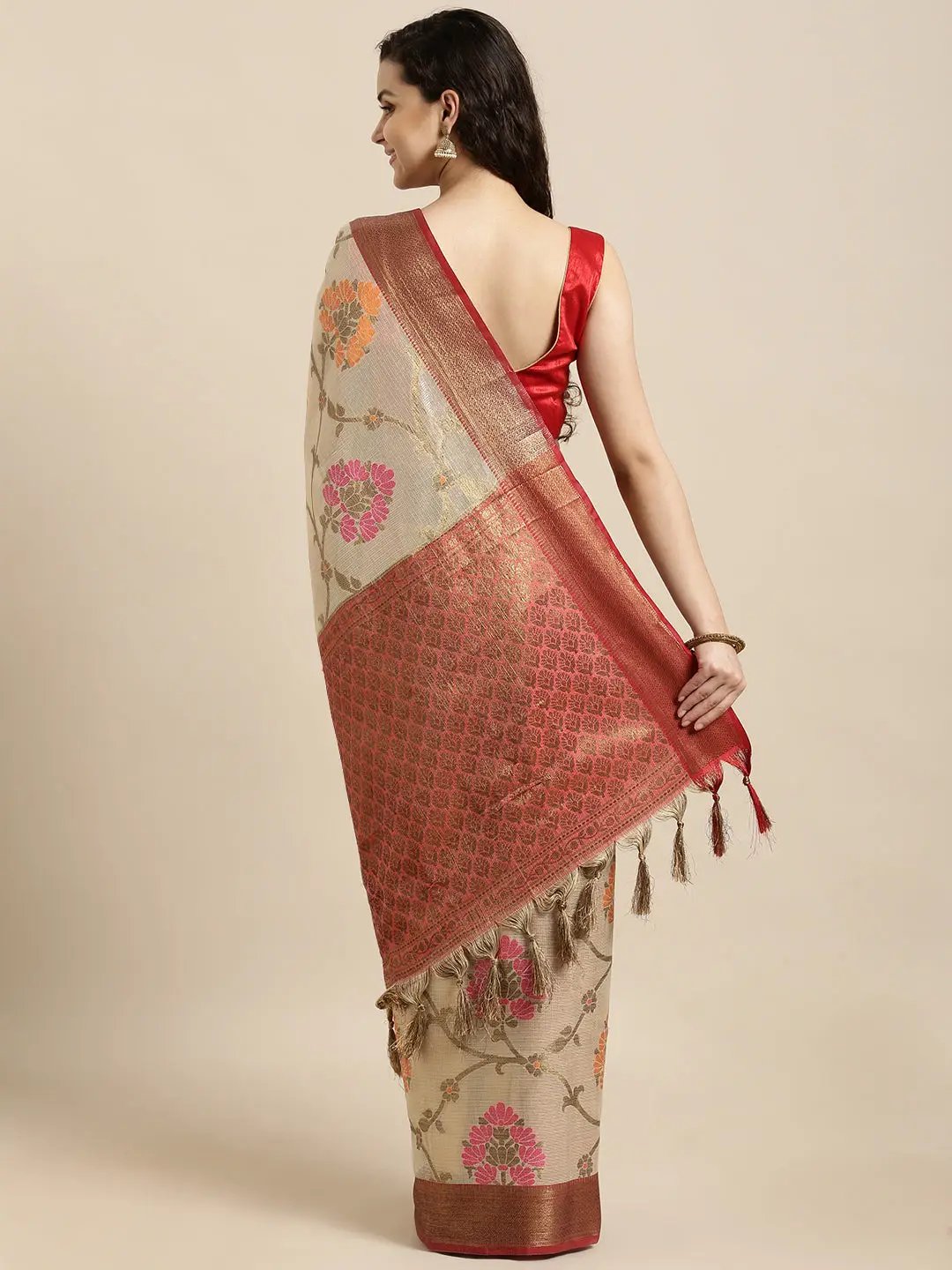 Silk Blend Woven Kanjeevaram Saree
