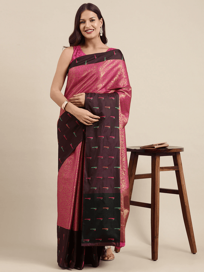 Kora Silk Banarasi Saree With Zari border