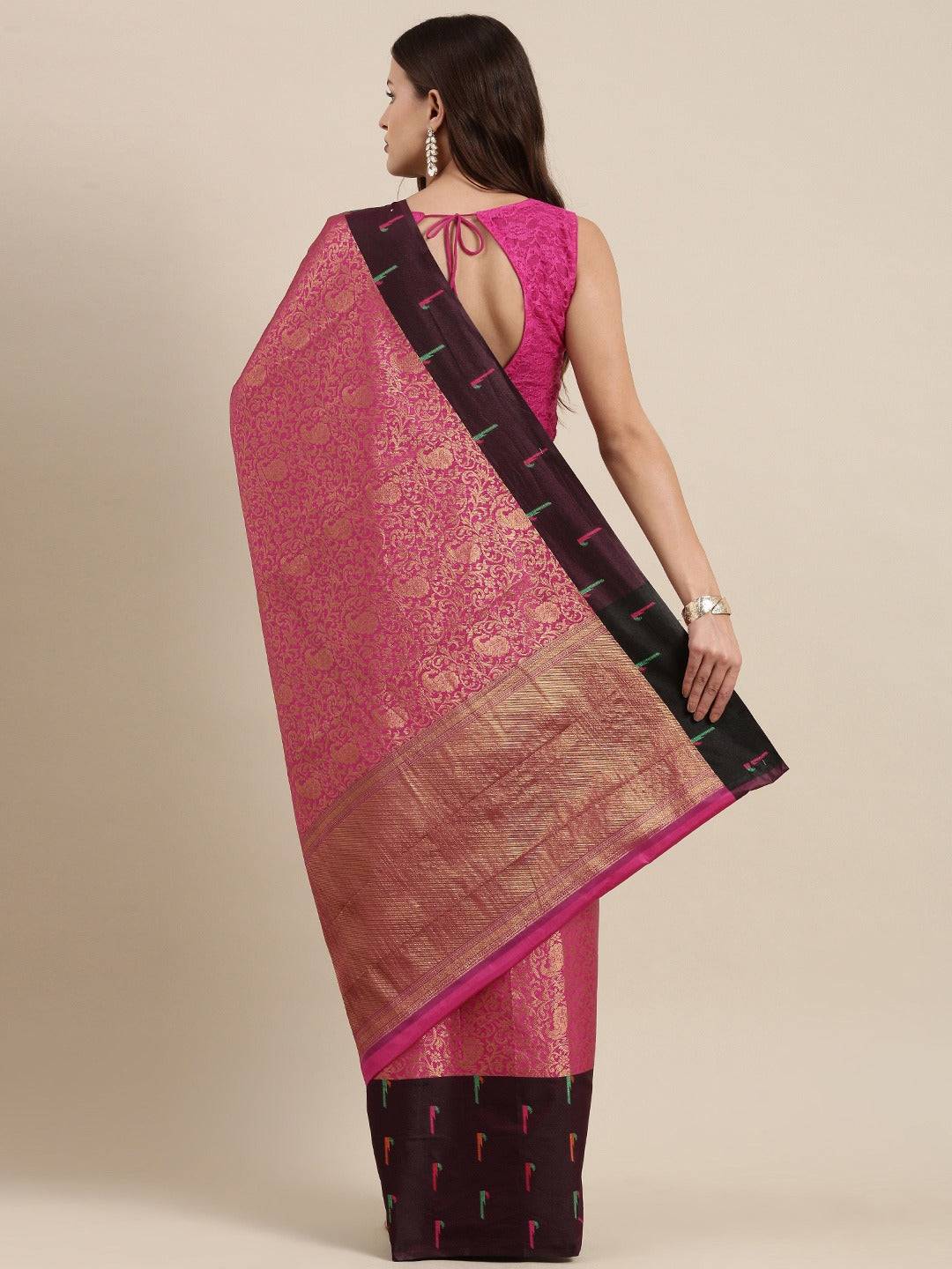 Kora Silk Banarasi Saree With Zari border