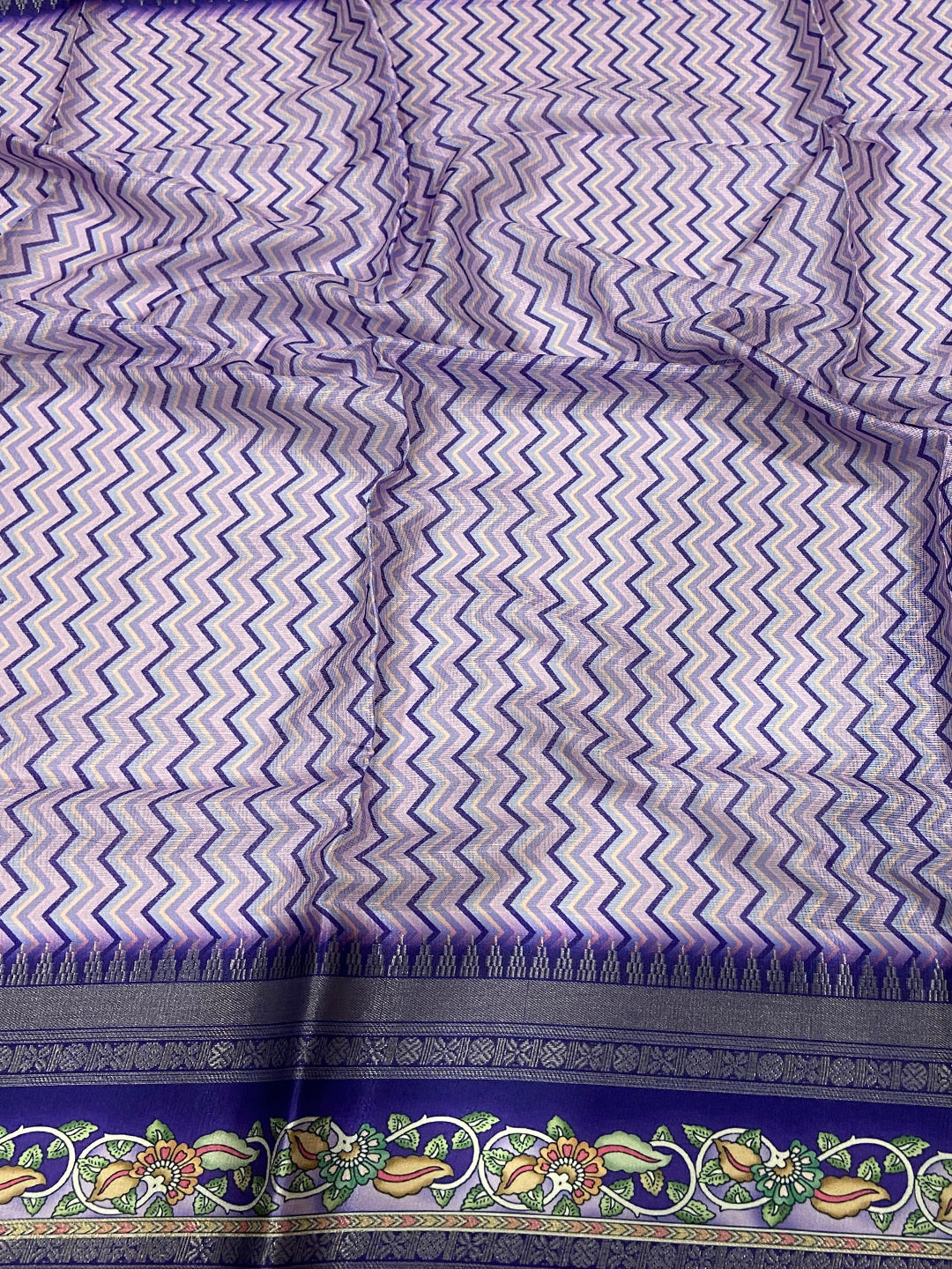 Iris Purple Kota Satin Border Saree