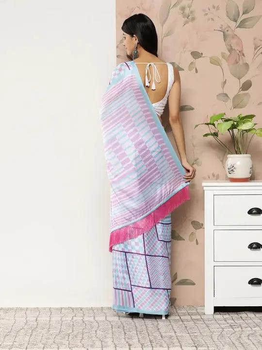 Soft Satin Georgette Pastel Colour Party Wear Saree
