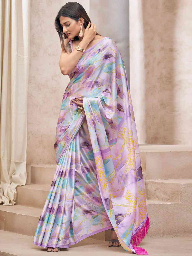 Exclusive Soft Satin Georgette Saree with Digital Print