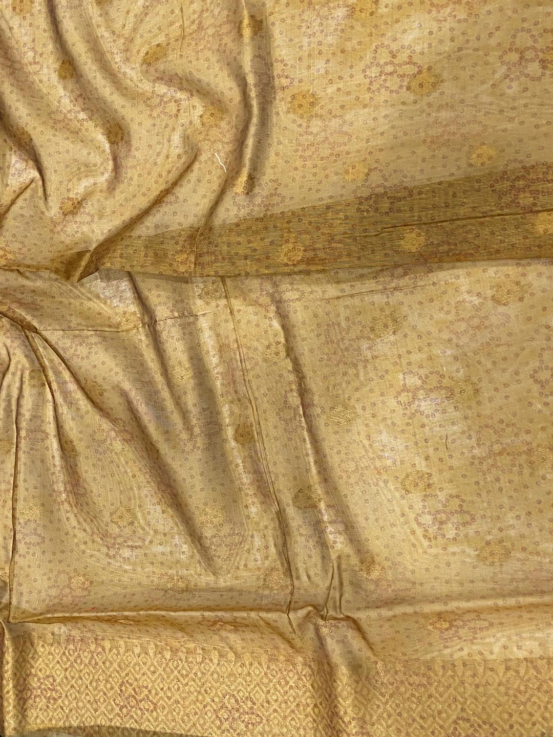 Green Gold Zari And Kalamkari Print Saree