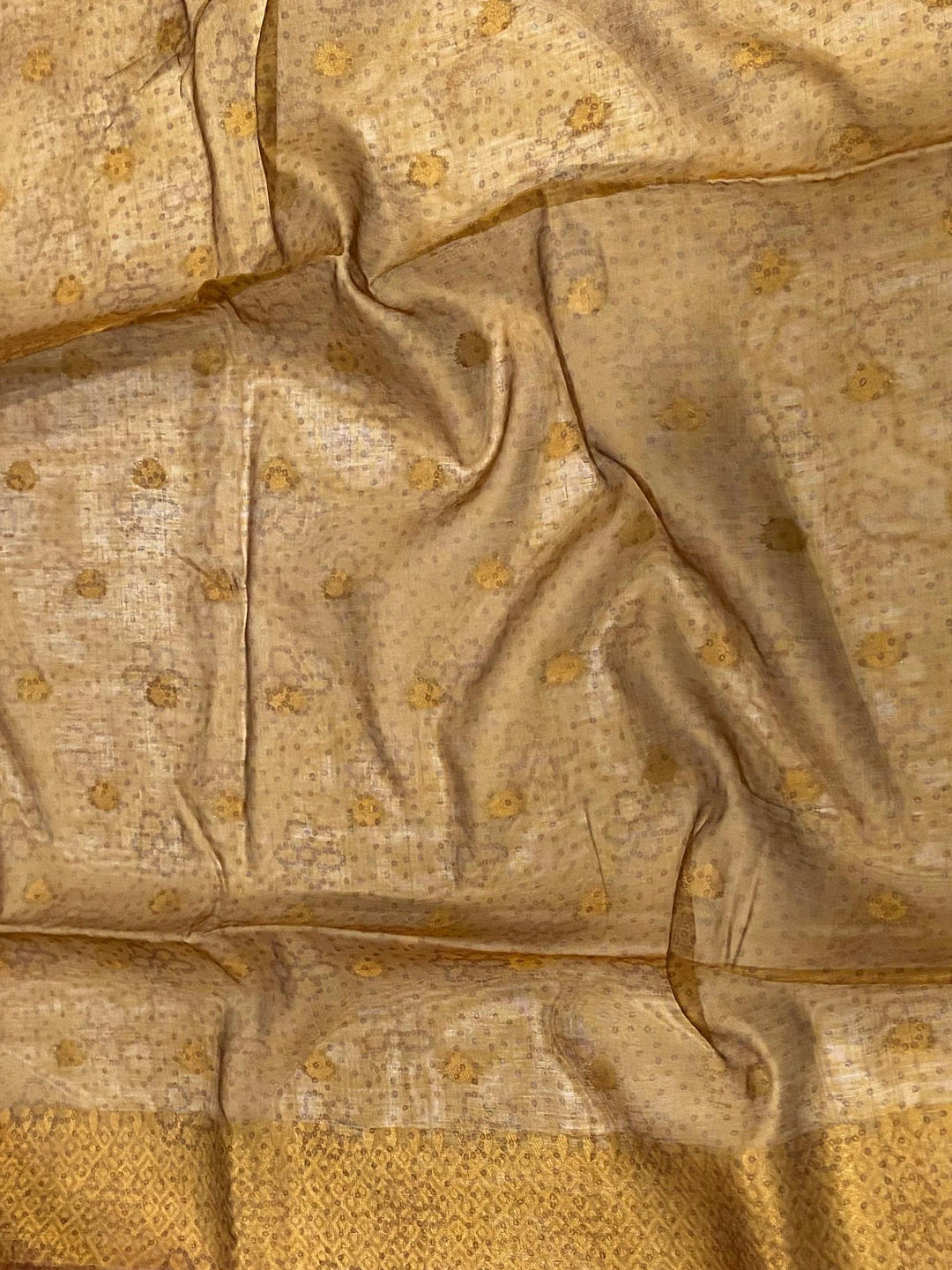 Pink Gold Zari And Kalamkari Print Saree