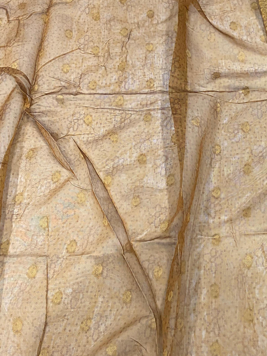 Rama Gold Zari And Kalamkari Print Saree